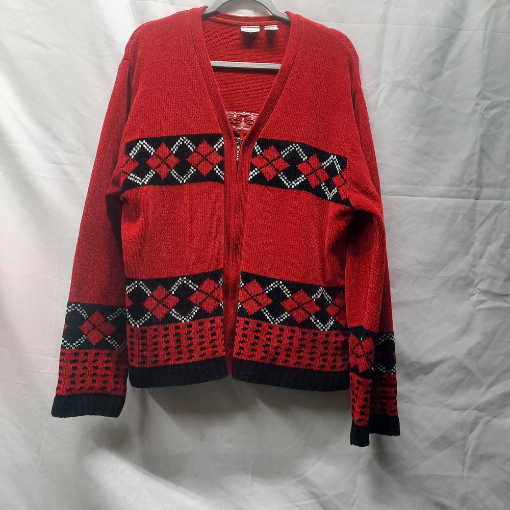 Carolina Colours Plus Zip Front Grandma cardigan Georgia Bulldogs Colors 18/20